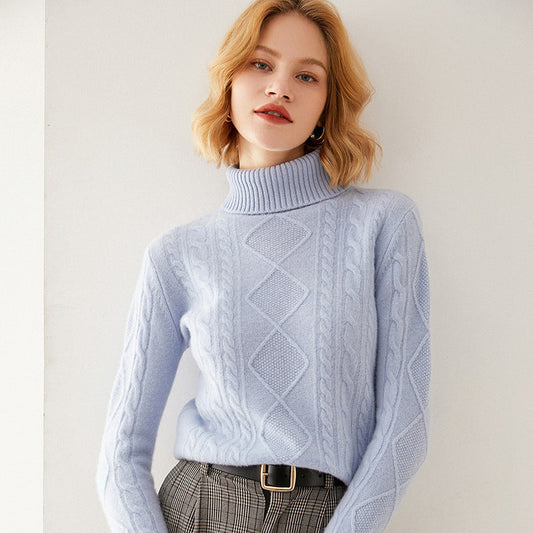 Turtleneck Pullover Thick Cashmere Sweater