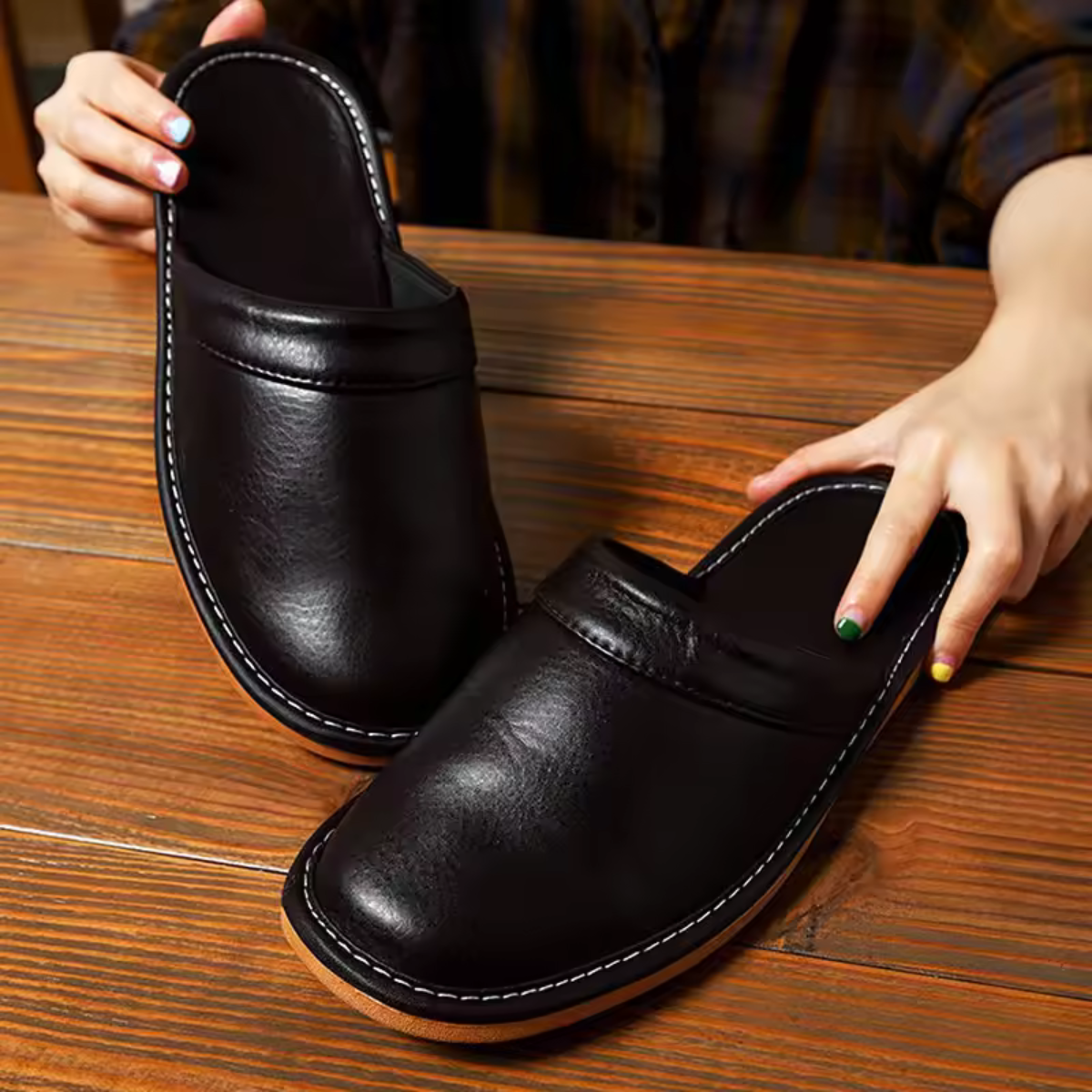 Basil - Men’s Elegant Leather Mule Clogs
