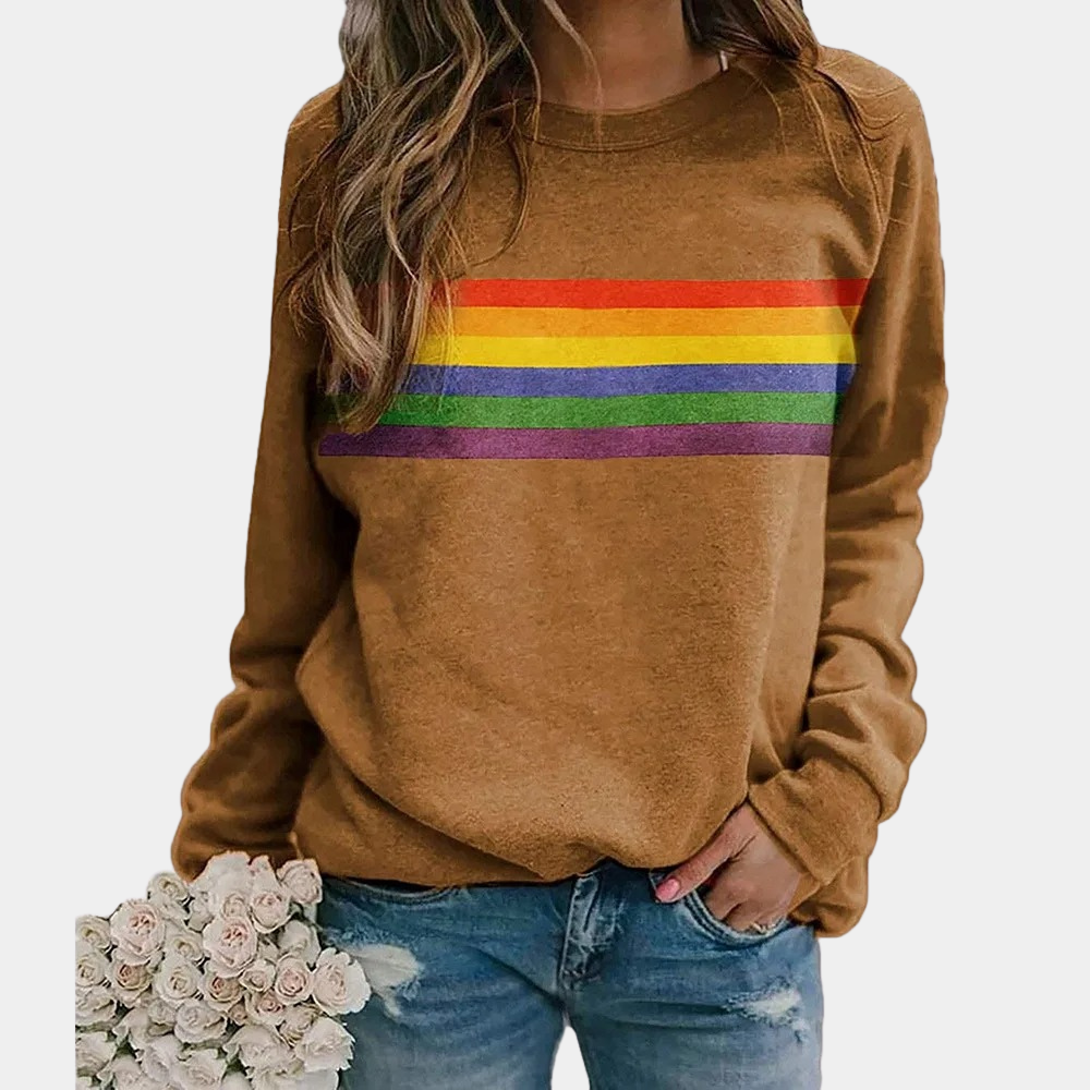Camilla - Women’s Rainbow Stripe Sweatshirt