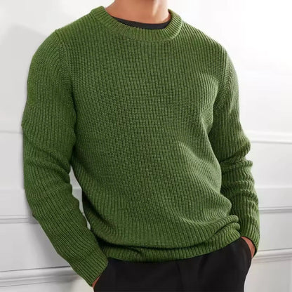 Bradley - Men’s Merino Wool Ribbed O-Neck Jumper