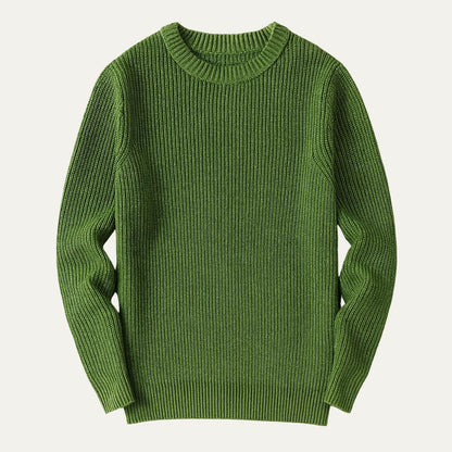 Bradley - Men’s Merino Wool Ribbed O-Neck Jumper