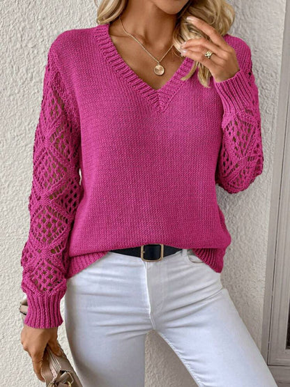Elegant V-Neck Knit Sweater