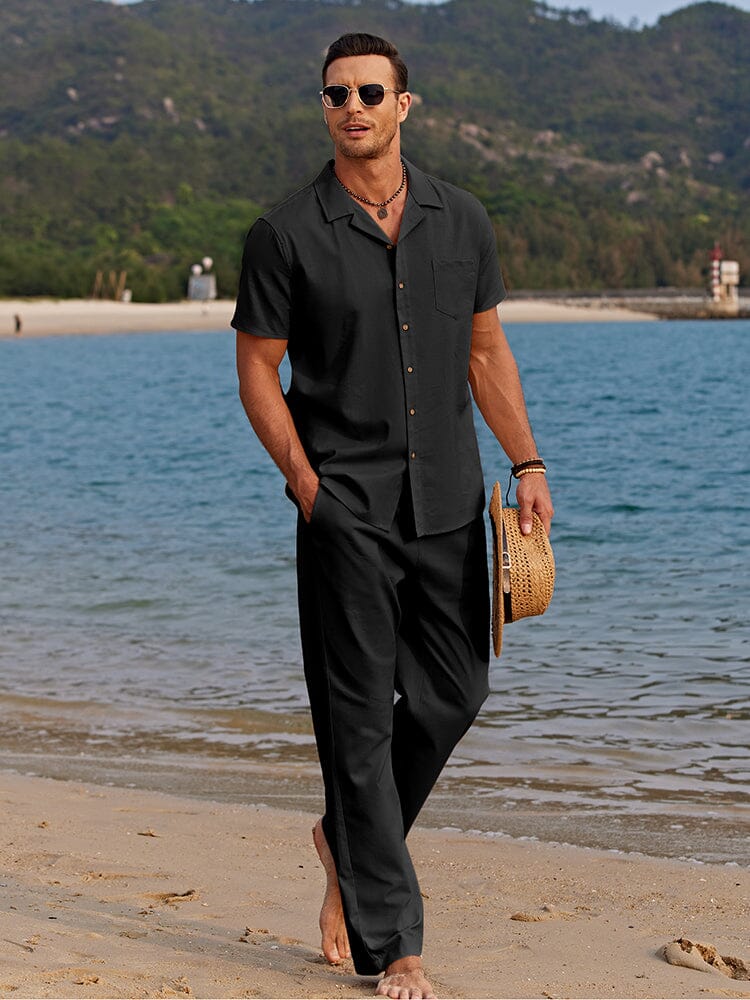 Alfred - Men’s Casual Linen Summer Beach Set