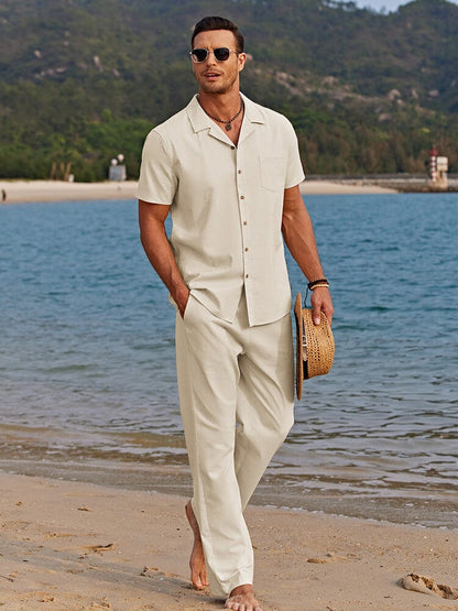 Alfred - Men’s Casual Linen Summer Beach Set