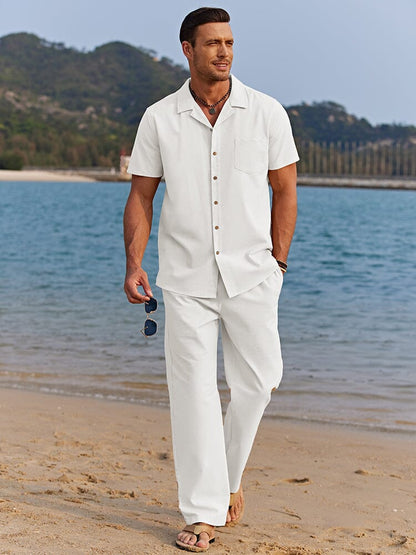 Alfred - Men’s Casual Linen Summer Beach Set