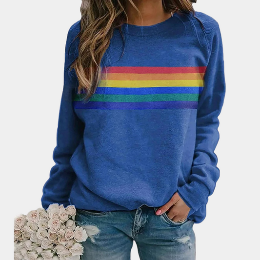 Camilla - Women’s Rainbow Stripe Sweatshirt