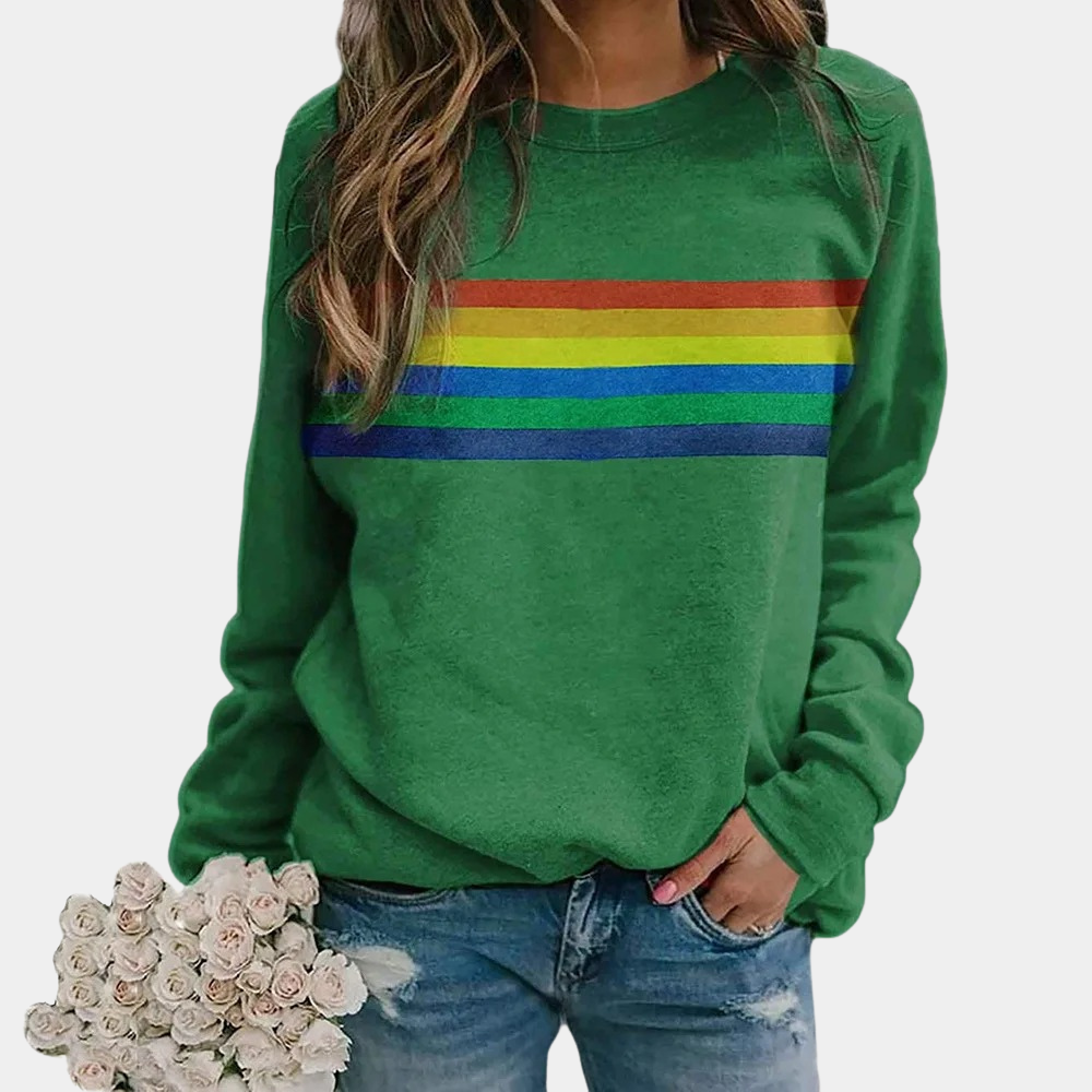 Camilla - Women’s Rainbow Stripe Sweatshirt
