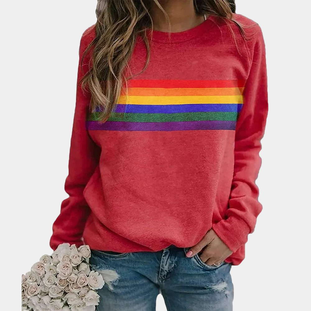 Camilla - Women’s Rainbow Stripe Sweatshirt