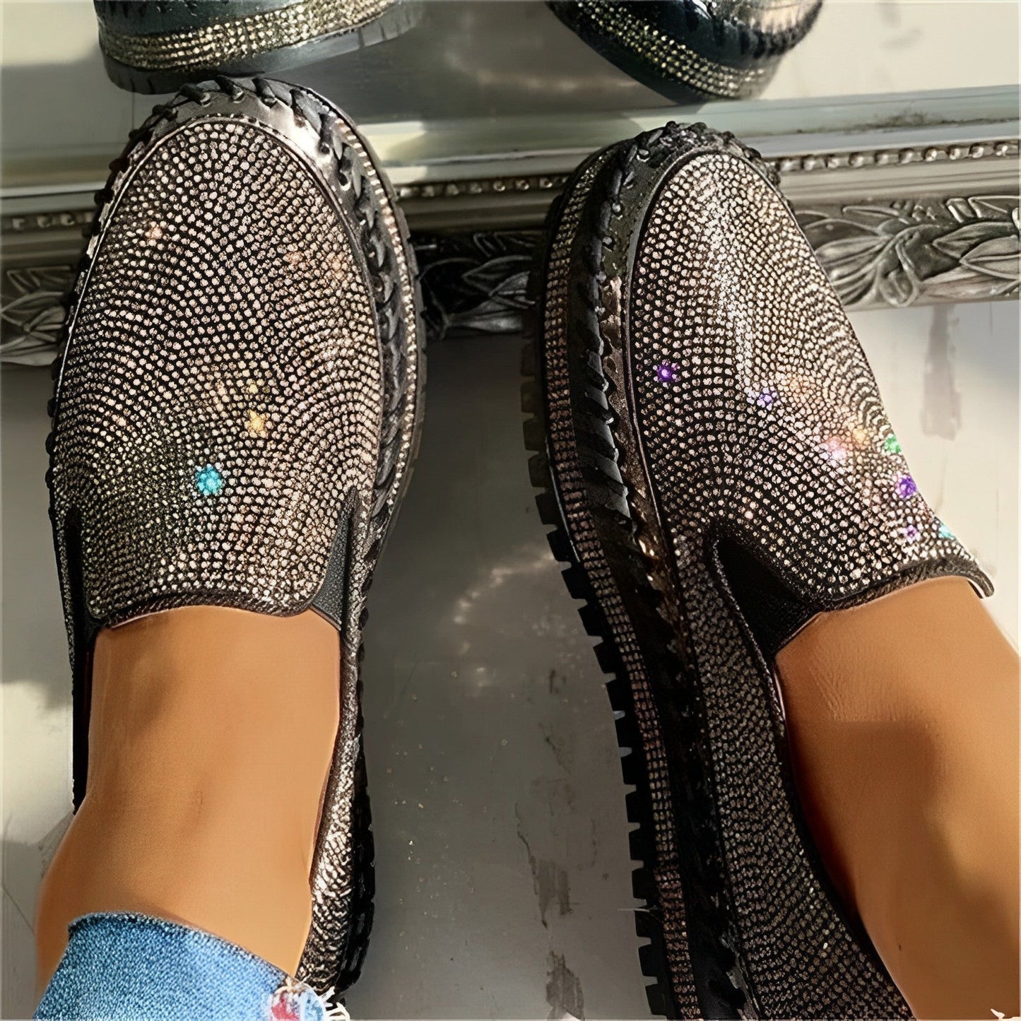 Carly - Women’s Sparkling Diamond Loafers