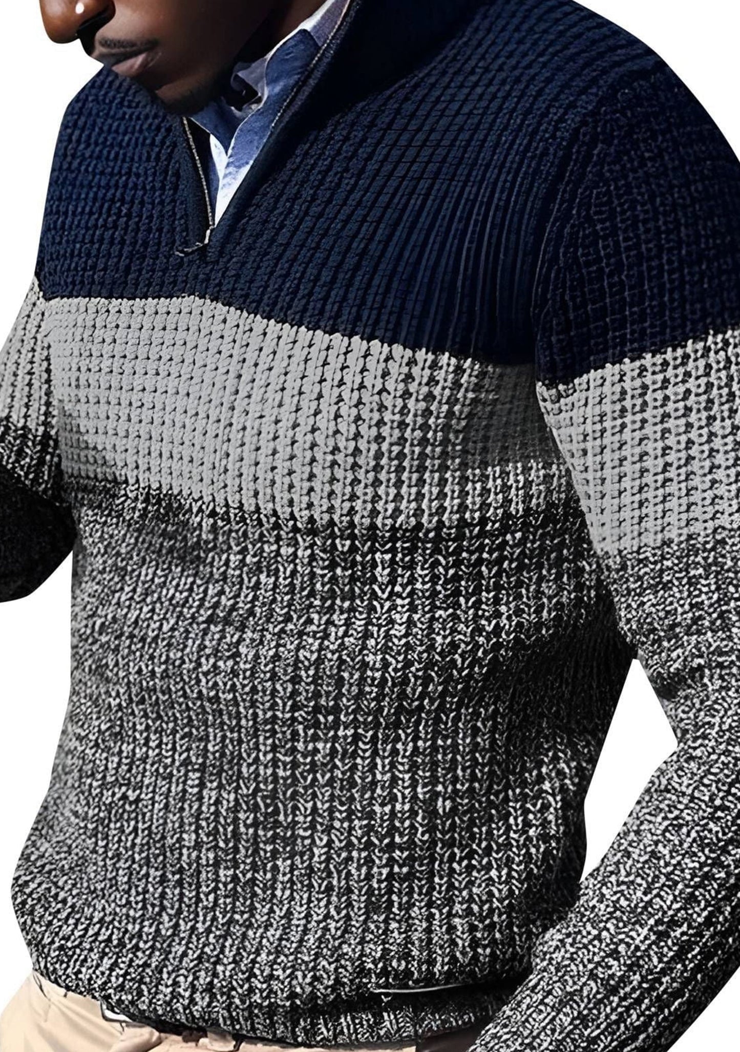 Colin - Men’s Colour Block Knitted Jumper