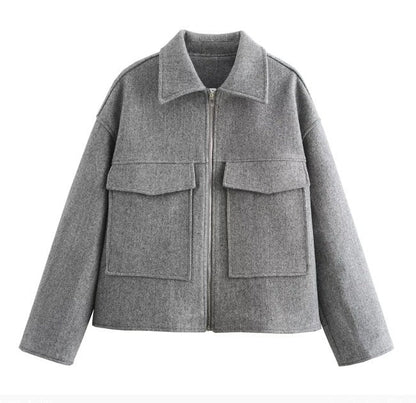 Retro Polo Collar Coat