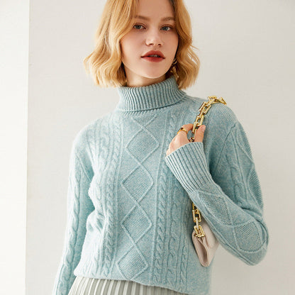 Turtleneck Pullover Thick Cashmere Sweater