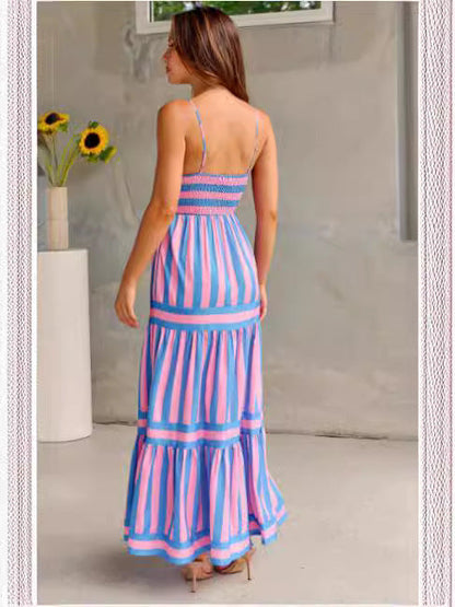 Striped Square Neck Dress
