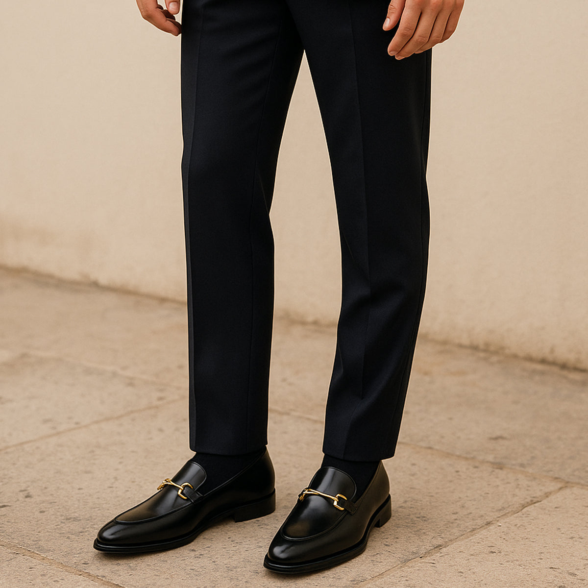 Jochen - Men’s Black Leather Horsebit Loafers