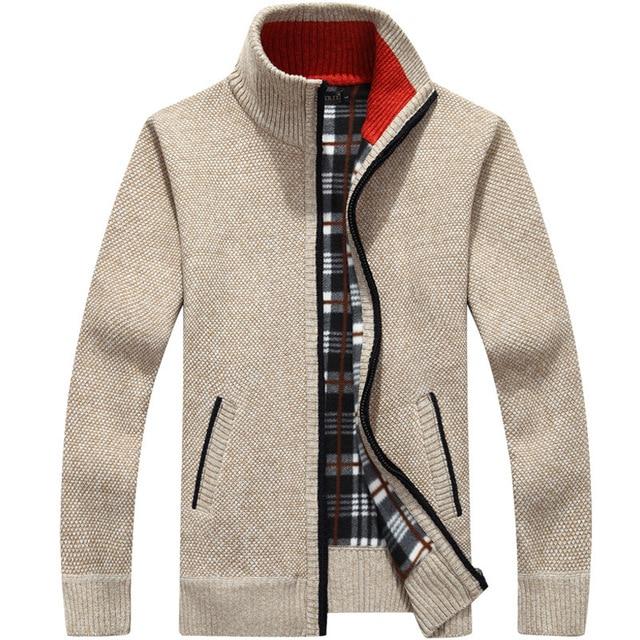 Alex – Thick Fleece-Lined Men’s Knit Cardigan