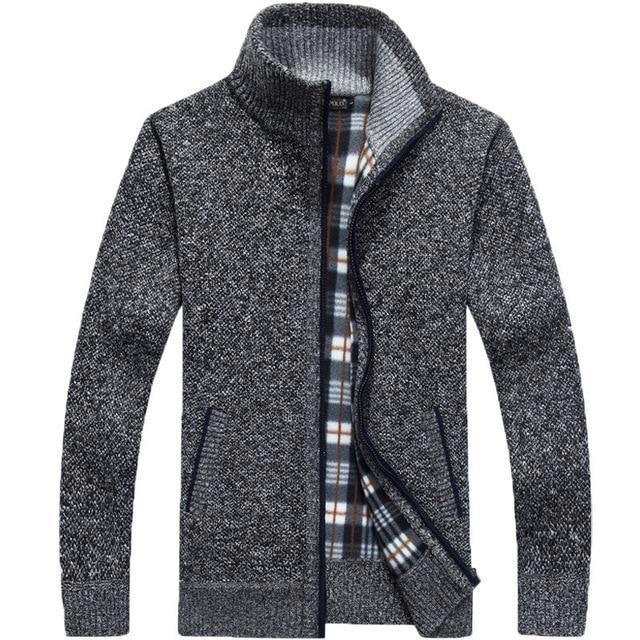 Alex – Thick Fleece-Lined Men’s Knit Cardigan