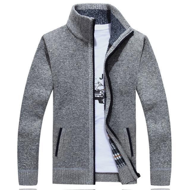 Alex – Thick Fleece-Lined Men’s Knit Cardigan