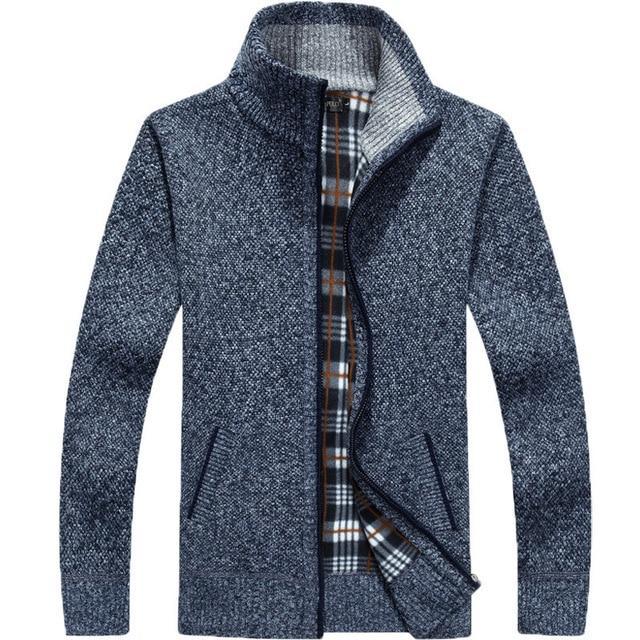 Alex – Thick Fleece-Lined Men’s Knit Cardigan